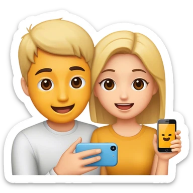 a couple of friends having fun sticker