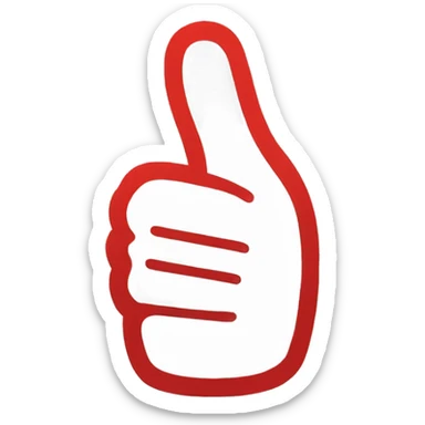 a thumbs up / like emoji with a red outline and white fill sticker