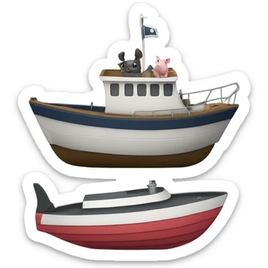a boat that’s a pig that’s a tuna sticker