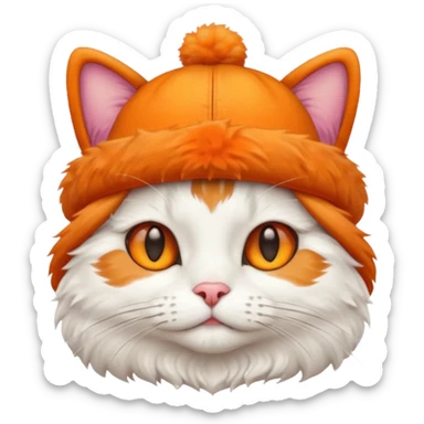 Cat wearing a hat sticker
