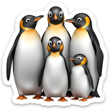 penguin family with 2 sons sticker