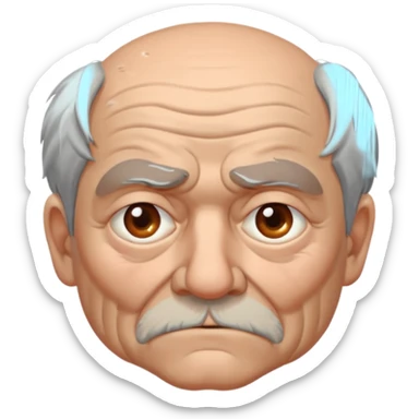 Grumpy old man with one blind eye sticker