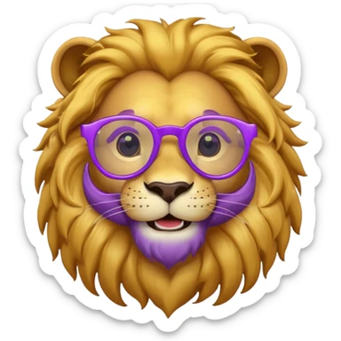 lion violet glasses emoji sticker