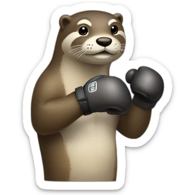 Une loutre avec des gants de boxe sticker