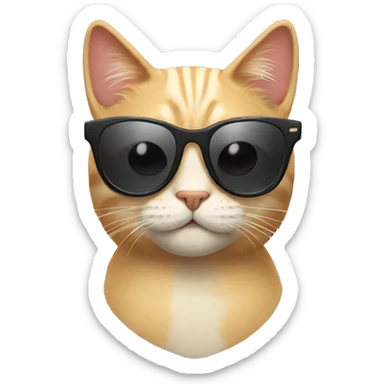 Cat with sunglasses sticker
