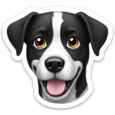 Dog black and white sticker