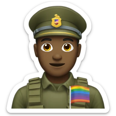 lgbt flag soldier sticker