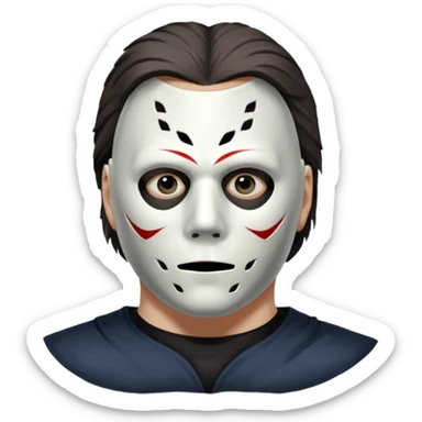 michael myers black eyes in the mask and upper torso sticker