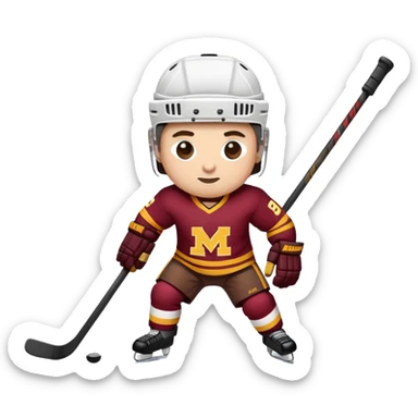 Minnesota gophers hockey with hockey stick  sticker
