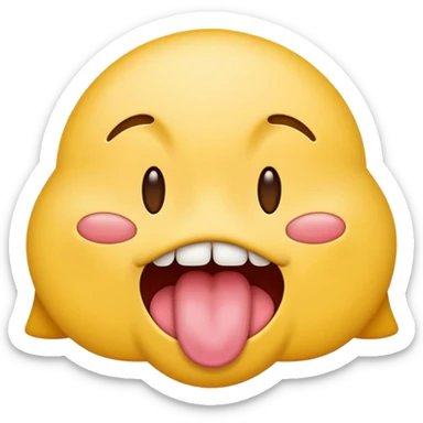 yellow emoji with tongue wiggling out side to side sticker