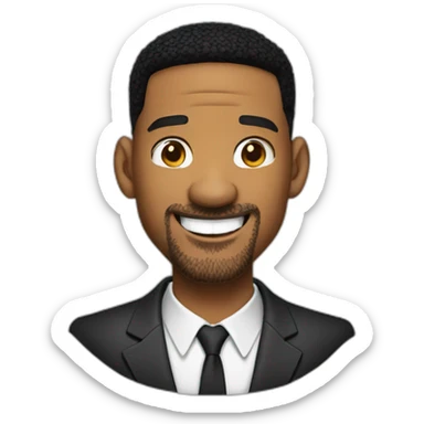 Will smith with a big smile sticker