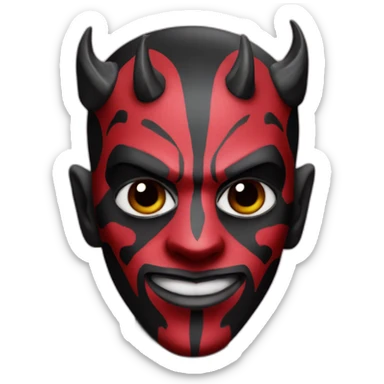darth maul wearing a pink tutu sticker