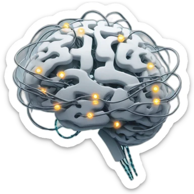 artificial intelligence brain wire electricity sticker