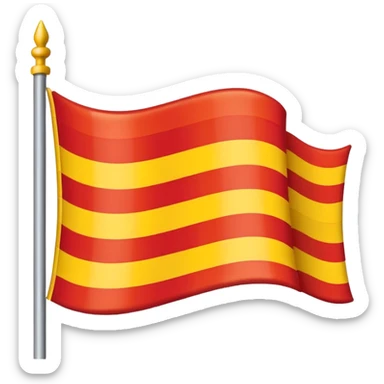 What emoji of flag which includes 50% yellow strip top nd bottom 50%red flag sticker