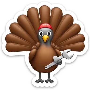 Turkey with combination wrench sticker