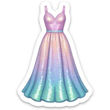 Pastel sequin gown display  sticker