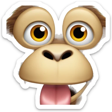 Monkey tongue out and wink sticker