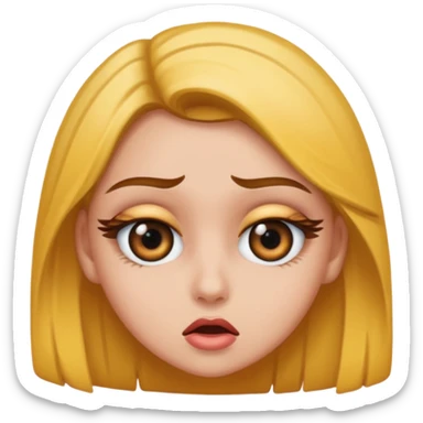 Baddie girl eye rolling at someone  sticker