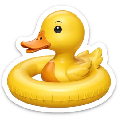 swimming ring wich has a duck head sticker