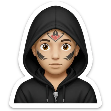 Con capuchas y tatuajes en la cara sticker