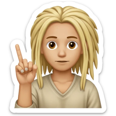 Dreadlocks blonde middle finger sticker