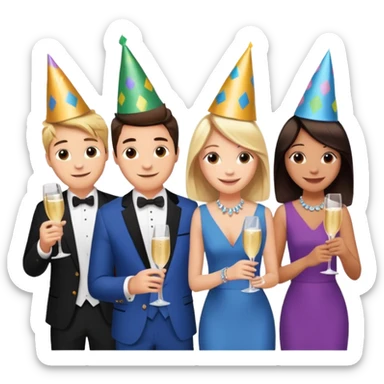 Cast members from tv show friends (Ross,Joey, chandler, Rachel, Monica, phoebe  sticker