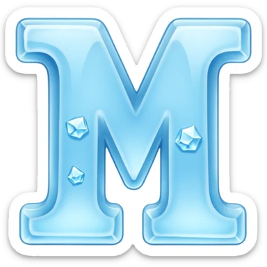 The picture shows a huge ice letter "A" sticker