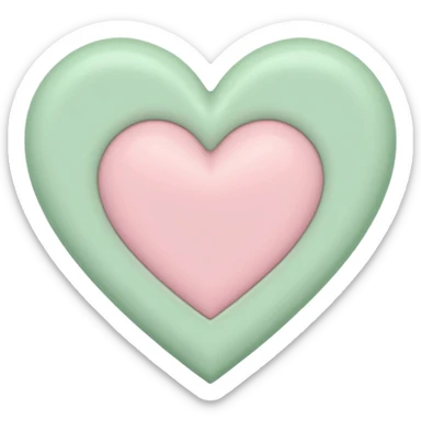 A half pastel green half pastel pink heart sticker