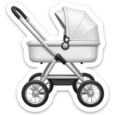 flat, not 3d baby stroller with no detail  sticker