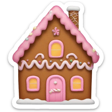 Pink gingerbread house sticker