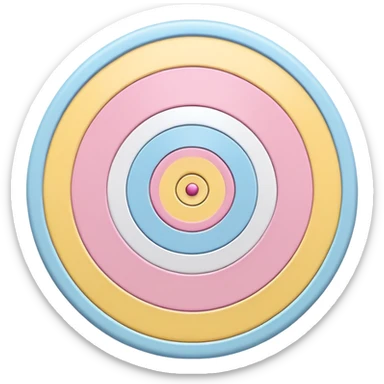 A cute bullseye target with spring pastel colors of yellow, pink and light blue sticker