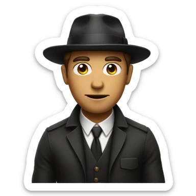 Mysterious Man with tipped fedora  sticker