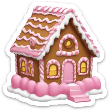 A pink gingerbread house sticker