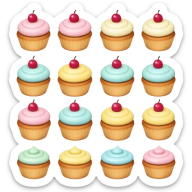 tea party pastries pastel colors sticker
