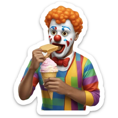 Clown eating ice cream of a jock sticker