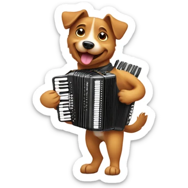 Dog with accordion sticker