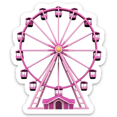 mix light pink dark pink and white girly theme park Ferris wheel sticker