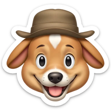 man-dog hybrid resembling Goofy from Disney, winking sticker