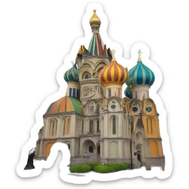 guy fawkes mask containing colorful st basils cathedral sticker