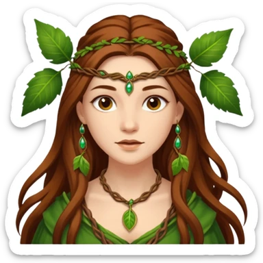 Leaf-necklace druid queen sticker