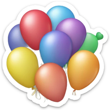 bouquet of balloons with strings sticker