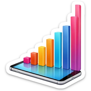 bar chart with rising trend sticker