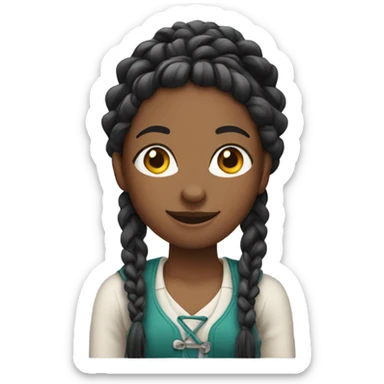 black female with braids winking sticker