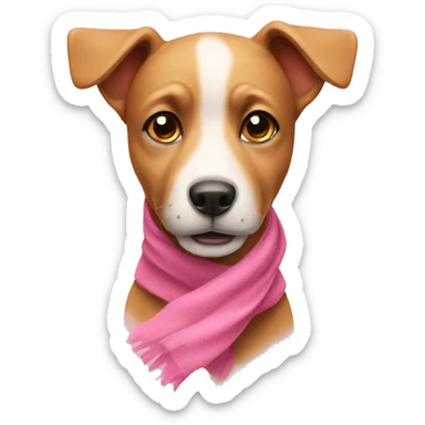 autumn dog with pink scraf sticker