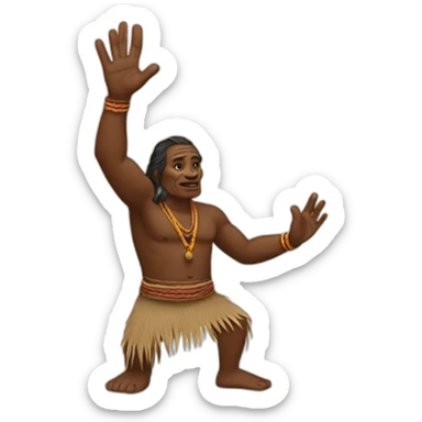 Aborigine waves his hand sticker