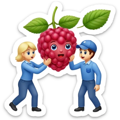 A raspberry selects a food to eat sticker