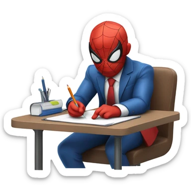 Spider-Man acing a test sticker