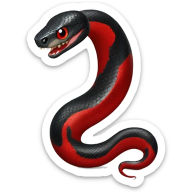 Black snake with red belly detailed sticker