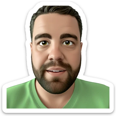 smiling boy in green shirt sticker