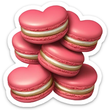 3 Realistic heart shaped metallic macaron cookies stacked on top of each other sticker